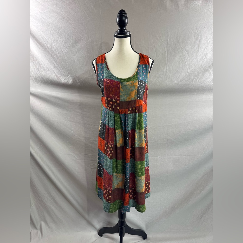 Patchwork Print Paisley Floral Sleeveless Dress - Picture 6 of 9